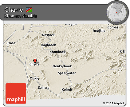 Shaded Relief Panoramic Map of Cha-re