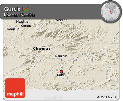 Shaded Relief Panoramic Map of Guisis