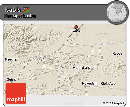 Shaded Relief Panoramic Map of Isabis