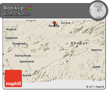 Shaded Relief Panoramic Map of Rooiklip