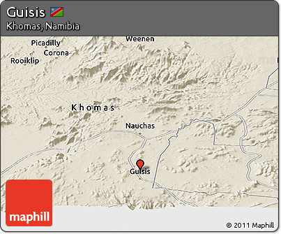 Shaded Relief Panoramic Map of Guisis