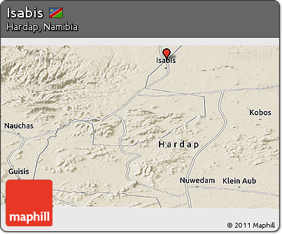 Shaded Relief Panoramic Map of Isabis
