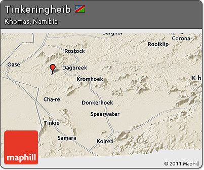 Shaded Relief Panoramic Map of Tinkeringheib