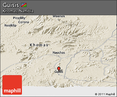 Shaded Relief Panoramic Map of Guisis