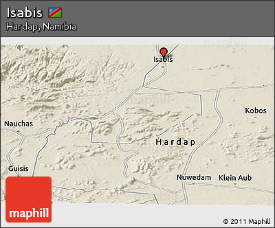 Shaded Relief Panoramic Map of Isabis