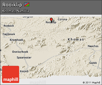 Shaded Relief Panoramic Map of Rooiklip