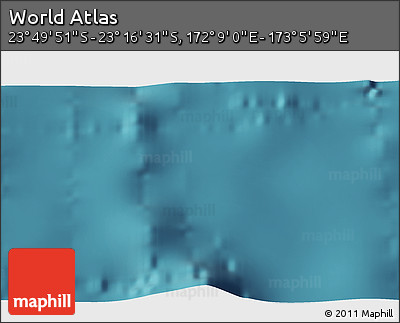Satellite 3D Map of the Area around 23° 33' 11" S, 172° 37' 30" E