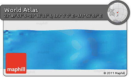 Physical Panoramic Map of the Area around 23° 33' 11" S, 173° 28' 29" E