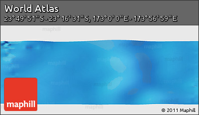 Physical Panoramic Map of the Area around 23° 33' 11" S, 173° 28' 29" E