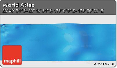Physical Panoramic Map of the Area around 23° 33' 11" S, 173° 28' 29" E