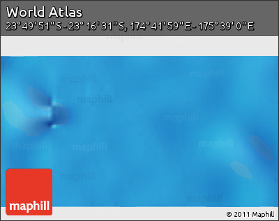 Physical 3D Map of the Area around 23° 33' 11" S, 175° 10' 30" E