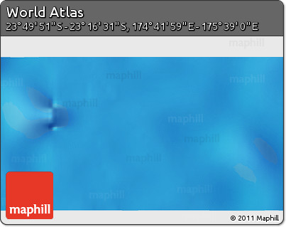 Physical 3D Map of the Area around 23° 33' 11" S, 175° 10' 30" E