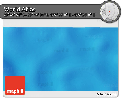 Physical 3D Map of the Area around 23° 33' 11" S, 176° 1' 30" E