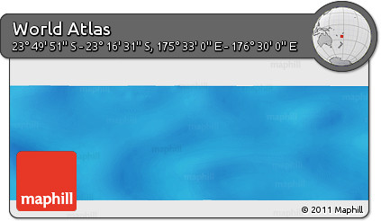Physical Panoramic Map of the Area around 23° 33' 11" S, 176° 1' 30" E