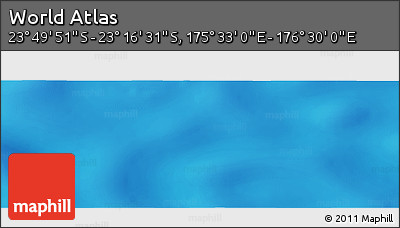 Physical Panoramic Map of the Area around 23° 33' 11" S, 176° 1' 30" E