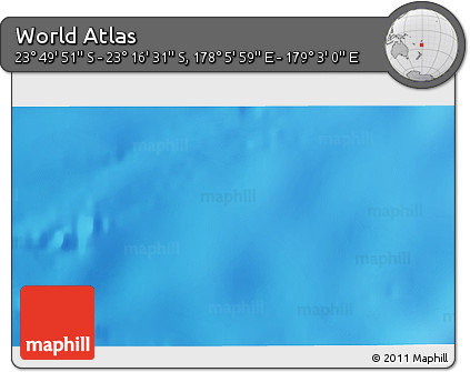 Physical 3D Map of the Area around 23° 33' 11" S, 178° 34' 29" E