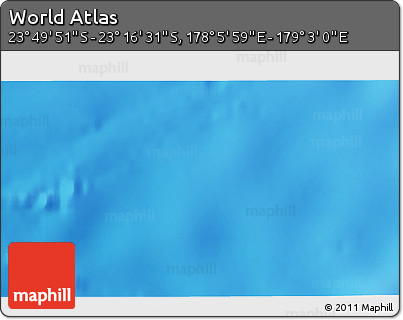 Physical 3D Map of the Area around 23° 33' 11" S, 178° 34' 29" E