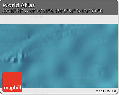 Satellite 3D Map of the Area around 23° 33' 11" S, 178° 34' 29" E