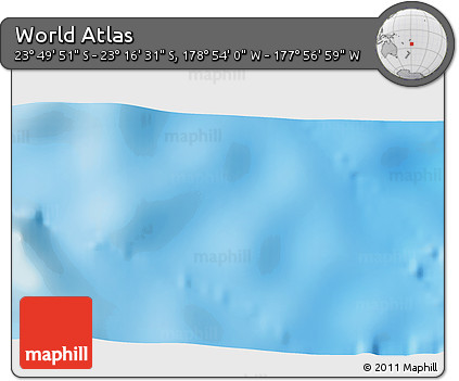 Physical 3D Map of the Area around 23° 33' 11" S, 178° 25' 30" W