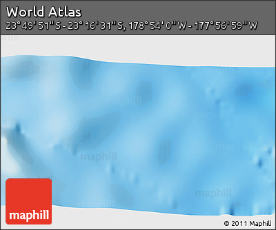 Physical 3D Map of the Area around 23° 33' 11" S, 178° 25' 30" W