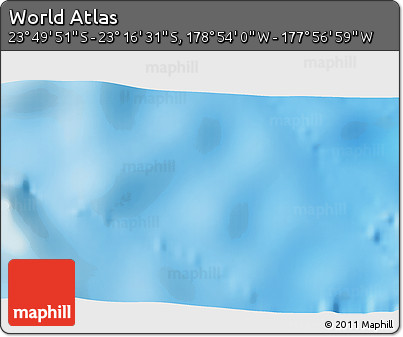 Physical 3D Map of the Area around 23° 33' 11" S, 178° 25' 30" W