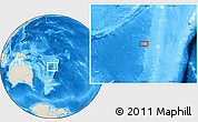Shaded Relief Location Map of the area around 23° 33' 11" S, 179° 16' 30" E