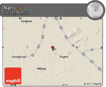 Shaded Relief Map of Naris