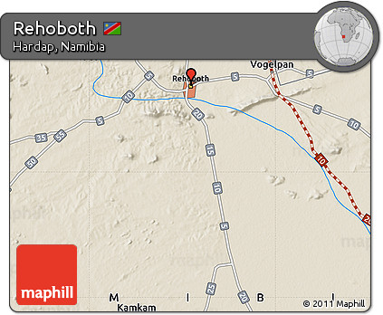 Shaded Relief Map of Rehoboth