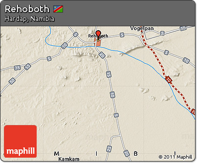 Shaded Relief Map of Rehoboth