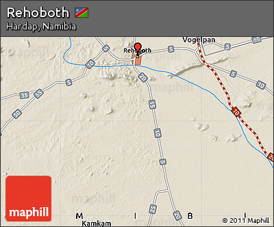 Shaded Relief Map of Rehoboth