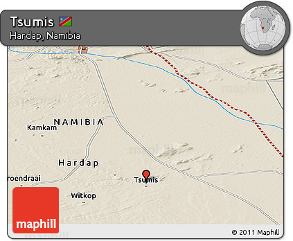 Shaded Relief Panoramic Map of Tsumis