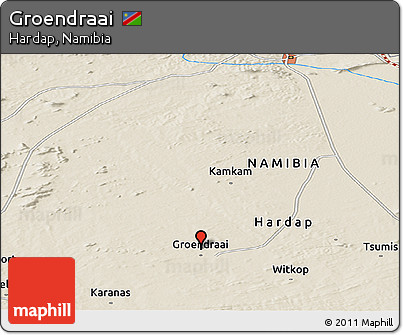 Shaded Relief Panoramic Map of Groendraai