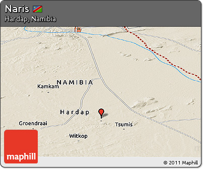 Shaded Relief Panoramic Map of Naris