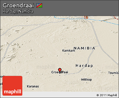 Shaded Relief Panoramic Map of Groendraai