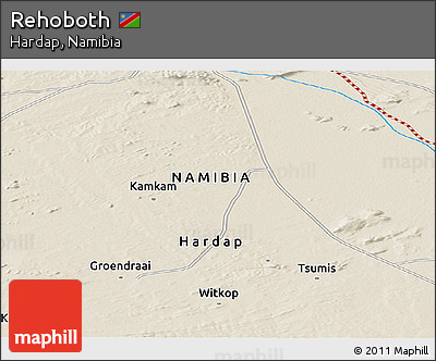 Shaded Relief Panoramic Map of Rehoboth