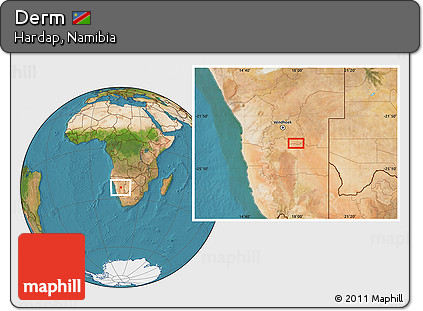 Satellite Location Map of Derm