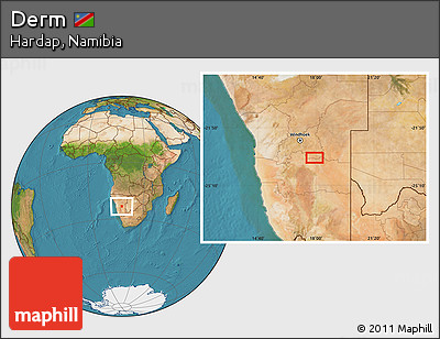 Satellite Location Map of Derm