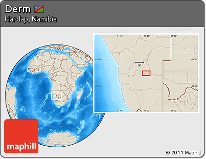 Shaded Relief Location Map of Derm
