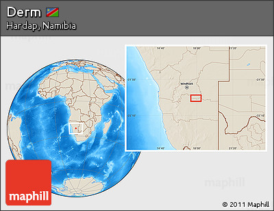 Shaded Relief Location Map of Derm