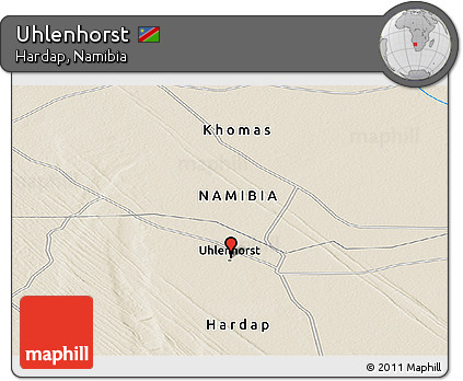 Shaded Relief Panoramic Map of Uhlenhorst