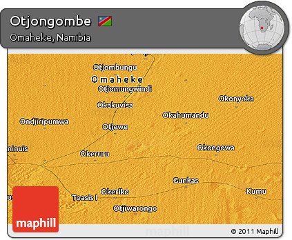 Political Panoramic Map of Otjongombe