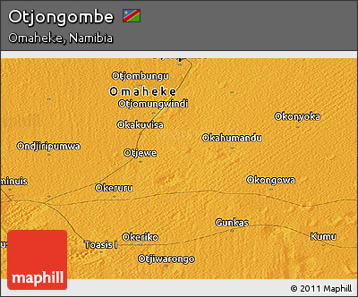 Political Panoramic Map of Otjongombe