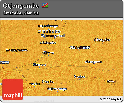 Political Panoramic Map of Otjongombe