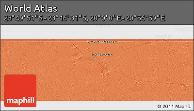 Political Panoramic Map of the Area around 23° 33' 11" S, 20° 28' 30" E