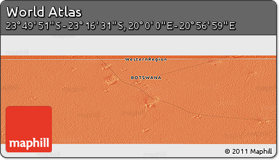 Political Panoramic Map of the Area around 23° 33' 11" S, 20° 28' 30" E