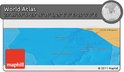 Political Panoramic Map of the Area around 23° 33' 11" S, 25° 34' 30" E