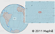 Gray Location Map of the area around 23° 33' 11" S, 25° 25' 29" W, hill shading