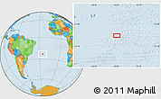 Political Location Map of the area around 23° 33' 11" S, 25° 25' 29" W