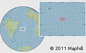 Savanna Style Location Map of the area around 23° 33' 11" S, 25° 25' 29" W, hill shading