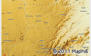 Physical Map of the area around 23° 33' 11" S, 29° 49' 30" E